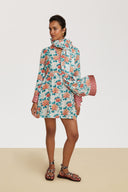 Alise Mini Dress - Missing Check Humayums Flower White
