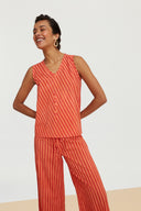 Banyan Top - Mini Stripes Peach