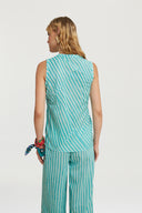 Banyan Top - Mini Stripes Ferozi