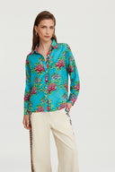 Bella Shirt - Humayums Flower Turquoise
