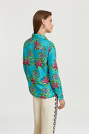 Bella Shirt - Humayums Flower Turquoise