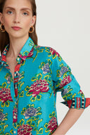 Bella Shirt - Humayums Flower Turquoise