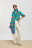Bella Shirt - Humayums Flower Turquoise