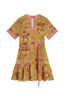 Cherry Dress - Toile De Jouy Chutney