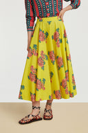 Circle Skirt - Kimono Crisantemo Lemon