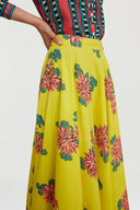 Circle Skirt - Kimono Crisantemo Lemon