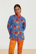 Reversible Jhodpuri Jacket - Ibisco Royalblue