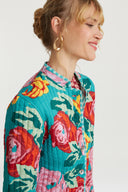Reversible Jhodpuri Jacket - Nizam Allover Ferozi