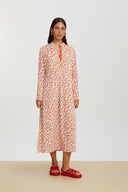 Long Kurta - Leopard Touch Small Red