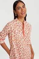 Long Kurta - Leopard Touch Small Red