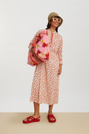 Long Kurta - Leopard Touch Small Red