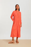 Long Kurta - Mini Stripes Peach