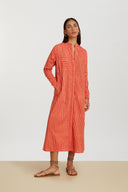 Long Kurta Open - Mini Stripes Peach
