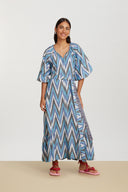 Mandili Dress - Saheli Ikat Indigo