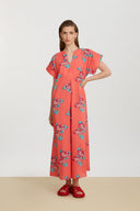 Saffron Kaftan - Kimono Crisantemo Geranium