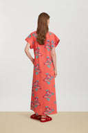 Saffron Kaftan - Kimono Crisantemo Geranium