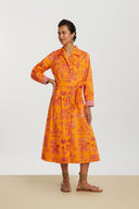 Saharian Dress - Toile De Jouy Orange