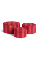 Box Fabric Set Of 3 - Stripes Red-Rany