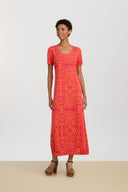 Amla Dress - Damask Design Orange