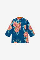 Kurta Bambino - Leopard Flower Dark Teal