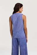 Banyan Top - Mini Stripes Plumbago