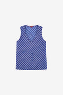 Banyan Top - Mini Stripes Plumbago