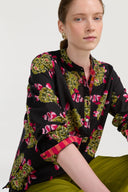 Camicia Batumi - Cambric Suiko Flower Black