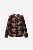 Camicia Batumi - Cambric Suiko Flower Black