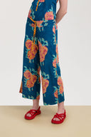 Cabana Pants - Leopard Flower Dark Teal