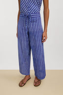Cabana Pants - Mini Stripes Plumbago