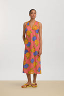 Cheack Dress - Big Flower Old Pink