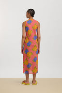 Cheack Dress - Big Flower Old Pink