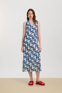 Cheack Dress - Ikat Arrow Blue