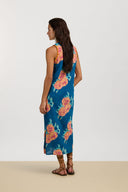 Cheack Dress - Leopard Flower Dark Teal