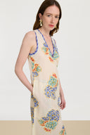 Cheack Dress - Positano Flower Plumbago