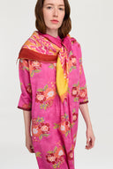 Foulard Silk 100X100Cm - Dragon Cloud Fuxia