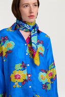 Foulard Silk 100X100Cm - Dragon Cloud Aqua