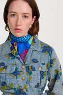 Foulard Silk 100X100Cm - Dandelion Blue