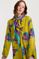 Foulard Silk 100X100Cm - Dandelion Green Gold