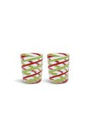 Set Of 2 Glasses - Red Green