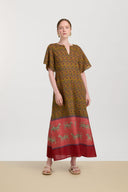 Guava Kaftan - Dragon Tiger Green Gold