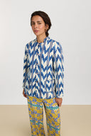 Jhodpuri Jacket - Ikat Arrow Blue