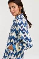 Giacca Jhodpuri - Ikat Arrow Blue