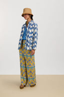 Giacca Jhodpuri - Ikat Arrow Blue