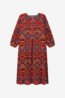 Khubani Dress - Mathura Ikat Sugar Red