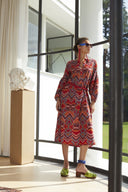 Khubani Dress - Mathura Ikat Sugar Red