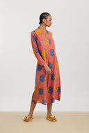 Long Kurta - Big Flower Old Pink