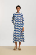 Long Kurta - Ikat Arrow Blue