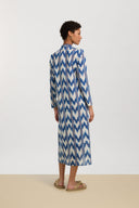 Long Kurta - Ikat Arrow Blue