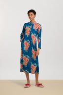 Long Kurta - Leopard Flower Dark Teal